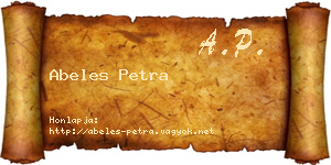 Abeles Petra névjegykártya